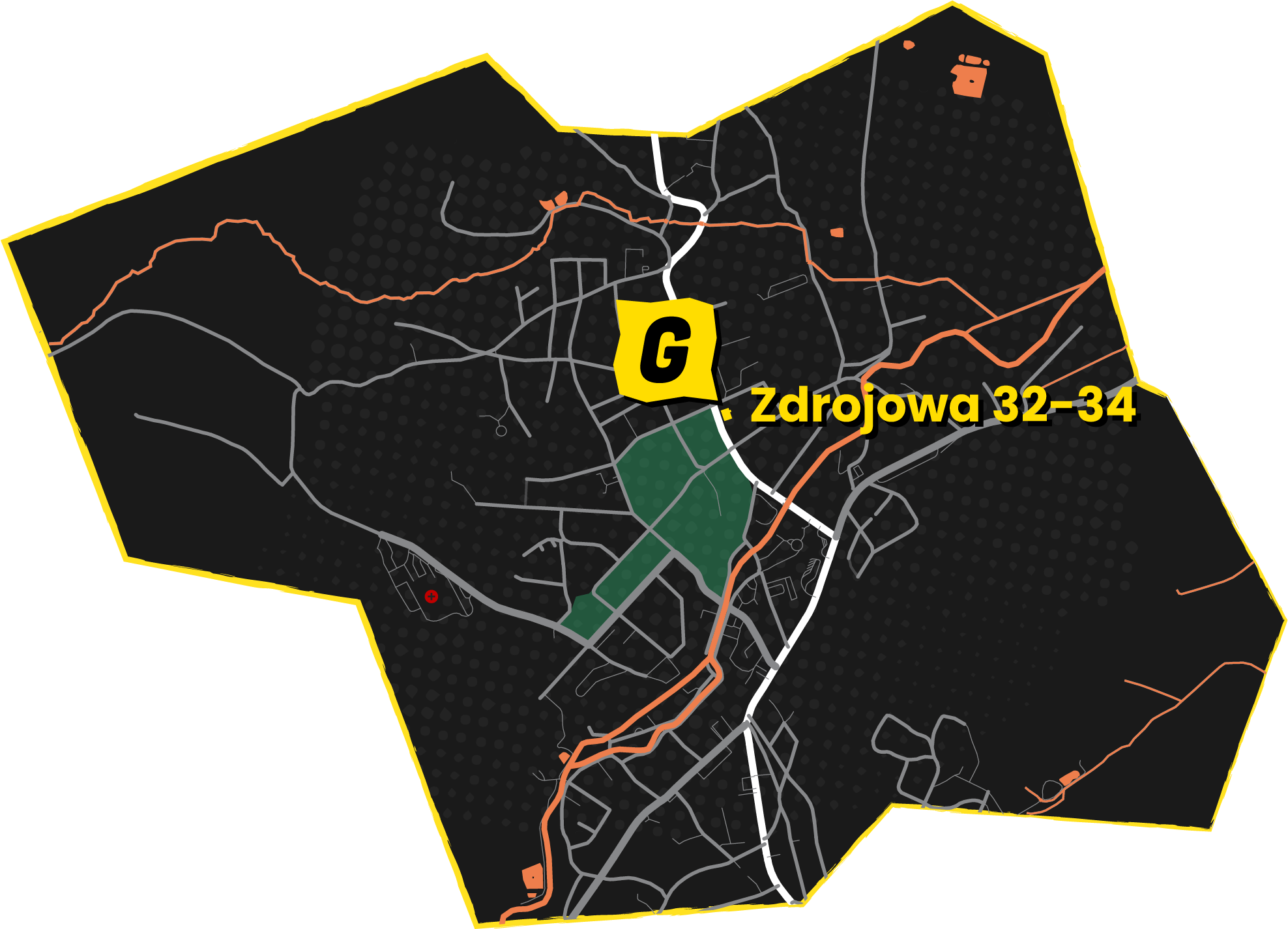 Położenie klubu RMG GYM Polanica Zdrój - ul. Zdrojowa 32/34